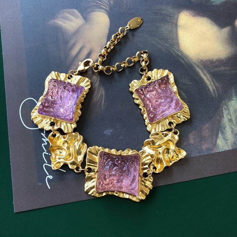 Ancient Lava Effect Bracelet Necklace for Women