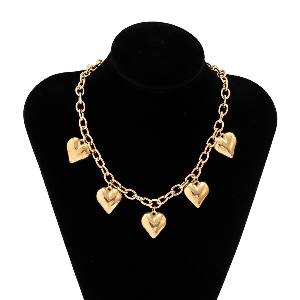 Jewelry Simple Tassel Love Pendant Necklace Female Retro Metal Chain Hip Hop Clavicle Chain Necklace