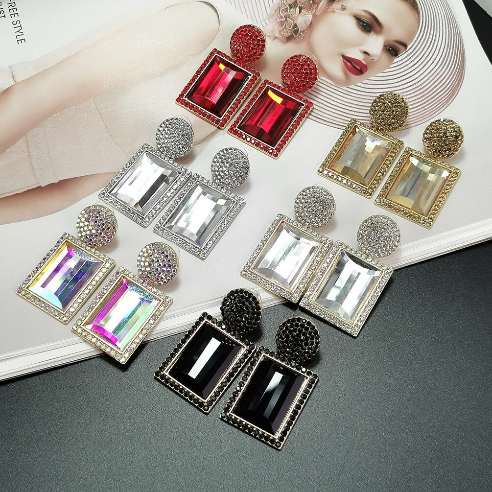 New Creative Trend Jewelry Earrings Rhinestone Crystal Stud Earrings Personality Earrings