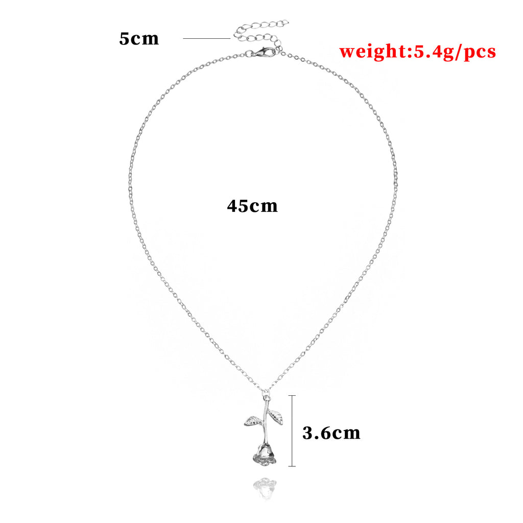 New Jewelry Exquisite Rose Pendant Necklace For Girlfriend Valentine's Day Gift
