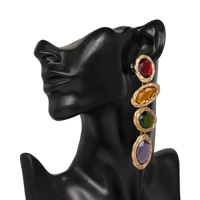 New Earrings European and American Style Alloy Diamond Earrings Jewelry