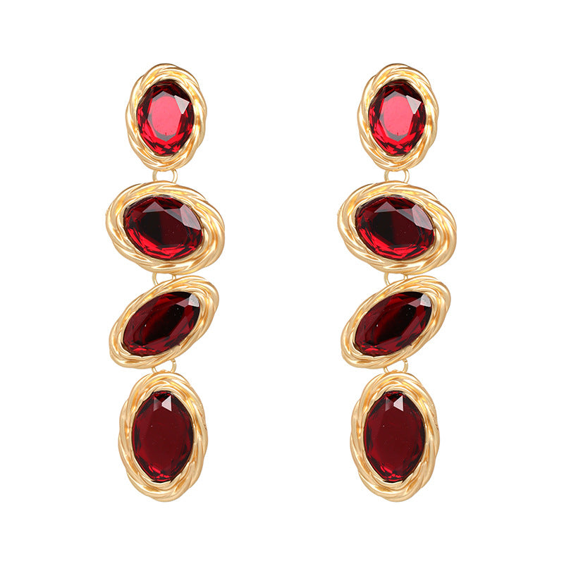 New Earrings European and American Style Alloy Diamond Earrings Jewelry