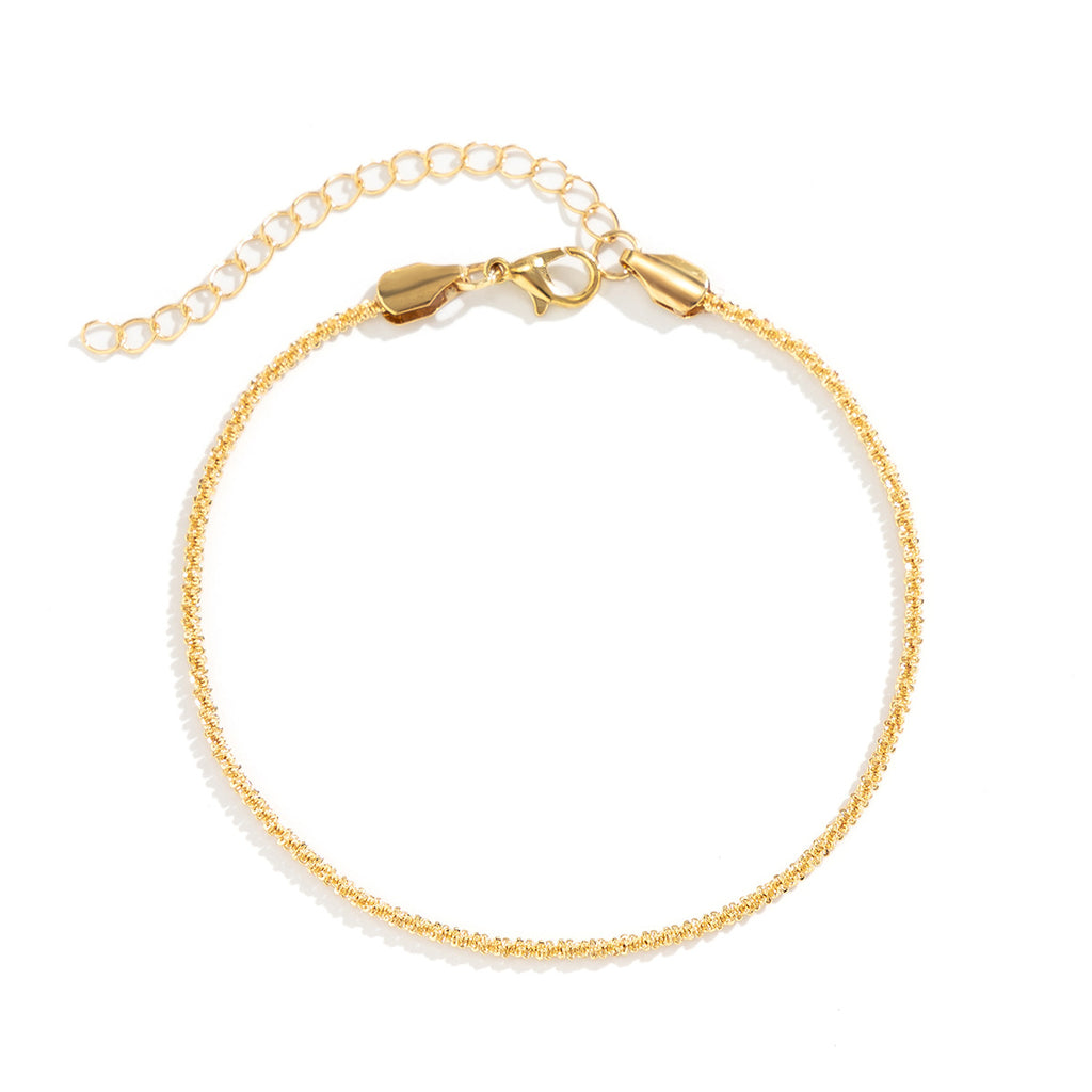 Versatile Sparkling Thin Chain Metal Wind Foot Chain Style Beach Anklet Set