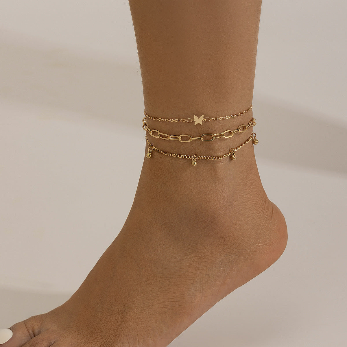 Beach Anklet Star Butterfly Chain Imitation Pearl Foot Chain Ocean Wind Shell Dolphin Foot Jewelry
