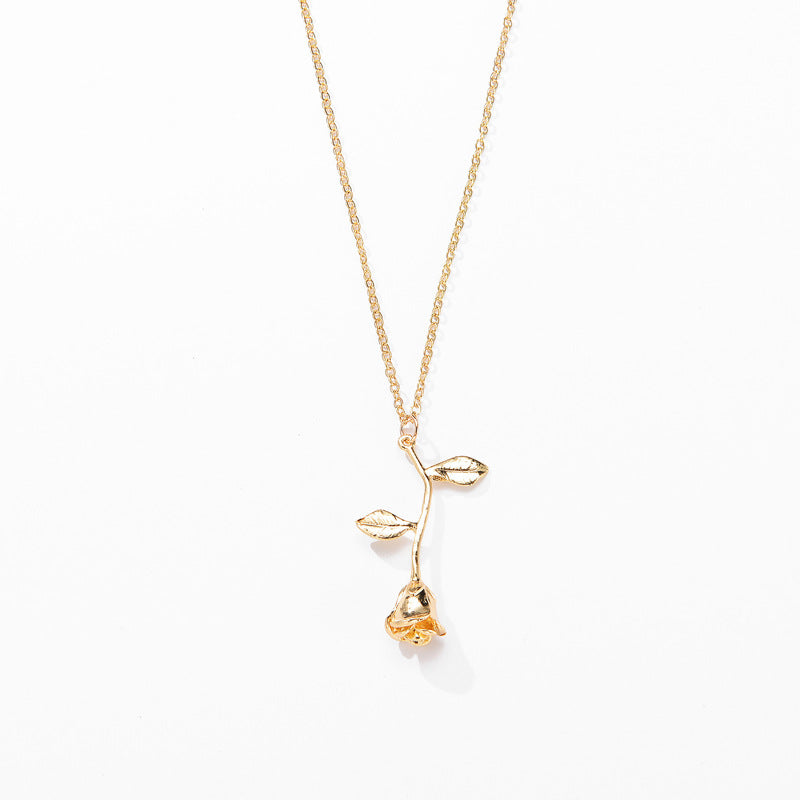 New Jewelry Exquisite Rose Pendant Necklace For Girlfriend Valentine's Day Gift
